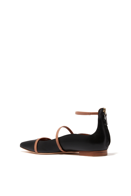 Robyn Flat Nappa with Nude Straps:blk:39:BLK:41.5